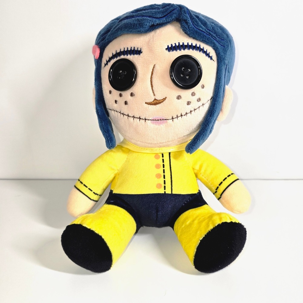 Kidrobot Phunny Coraline Button Eyes Plush 9" Yellow Raincoat LAIKA Doll 2019